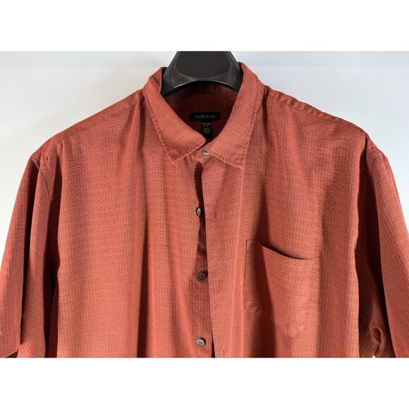 Van Heusen Short Sleeve Button Up Shirt, Burnt Orange, Men's Size XXL - Picture 2 of 12
